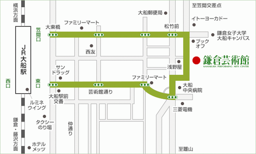 鎌倉芸術館のアクセスマップ画像