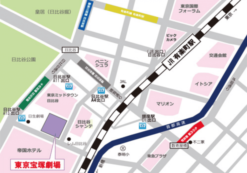 東京宝塚劇場のアクセスマップ画像