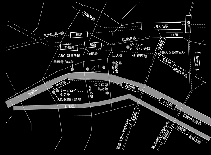 堂島リバーフォーラムのアクセスマップ画像