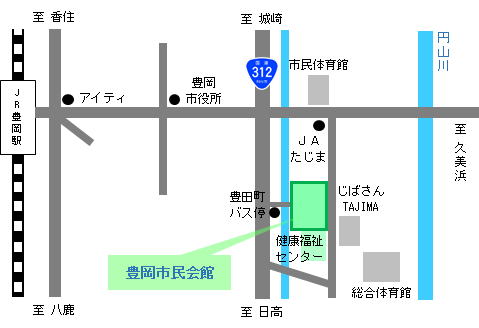 豊岡市民会館のアクセスマップ画像