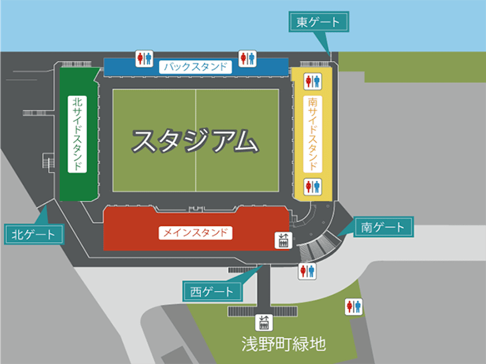 ミクニワールドスタジアム北九州のキャパシティ・座席表画像