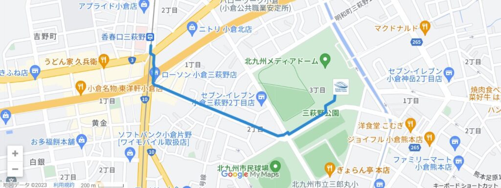 北九州メディアドームのアクセスマップ画像