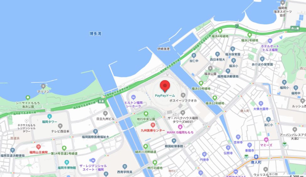 みずほPayPayドーム福岡のアクセスマップ画像