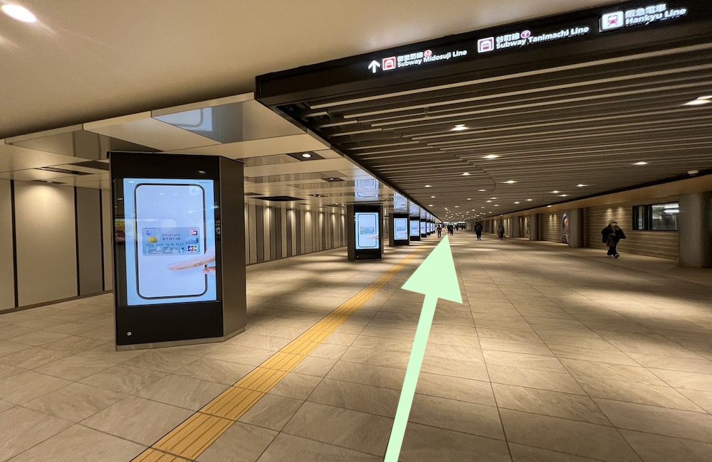 四つ橋線西梅田駅から梅田芸術劇場へのアクセス画像5