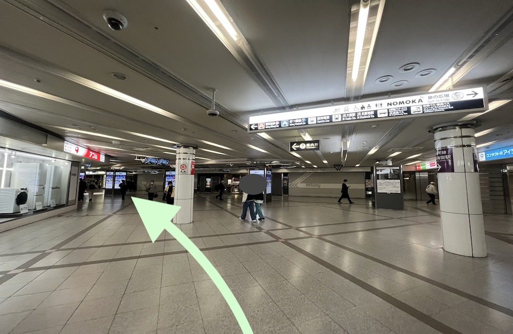 谷町線東梅田駅から梅田芸術劇場へのアクセス画像3