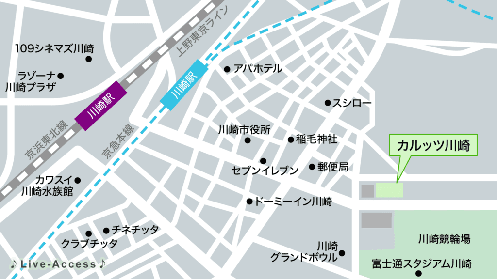 カルッツ川崎のアクセスマップ画像