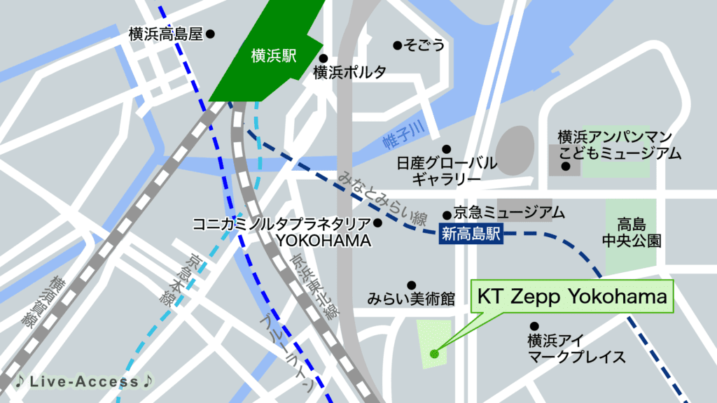 Zepp横浜(Zepp Yokohama)のアクセスマップ画像