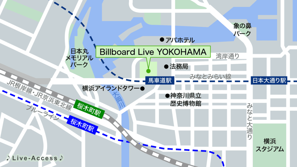 ビルボードライブ横浜のアクセスマップ画像