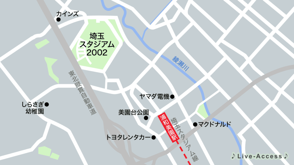 埼玉スタジアム2002のアクセスマップ画像
