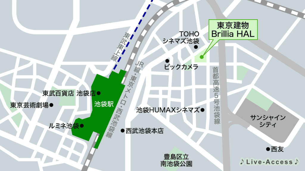 東京建物Brillia Hallのアクセスマップ画像